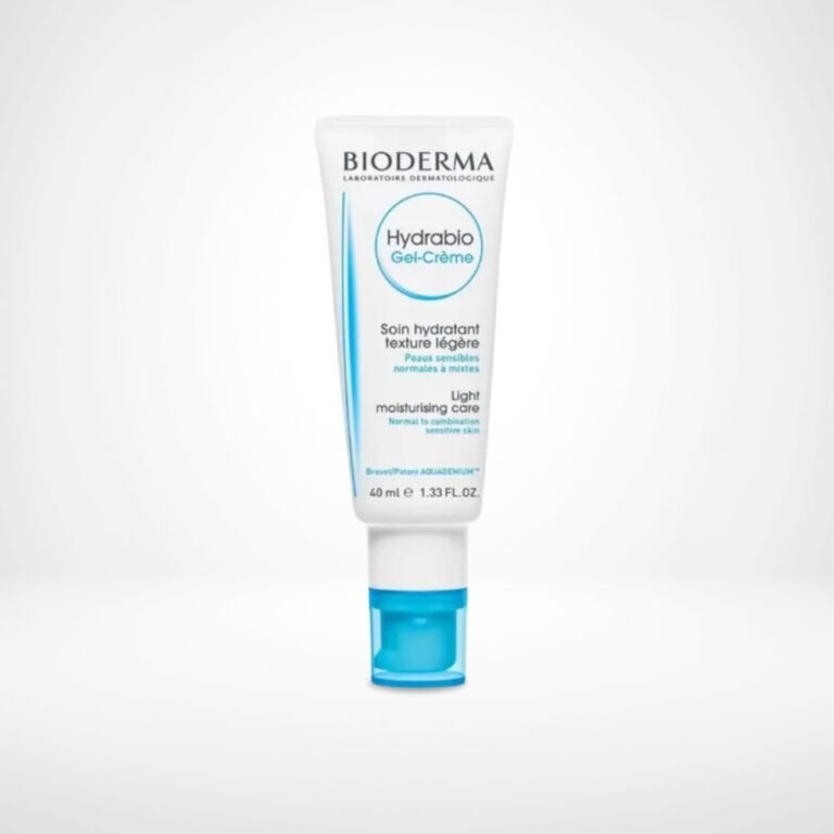 Gel-Crème Hydrabio BIODERMA pour une hydratation intense, texture légère sur fond neutre, idéal pour peaux déshydratées
