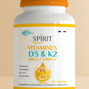 Spirit Vitamine D3 & K2 – 60 gélules | Os, Immunité & Cœur