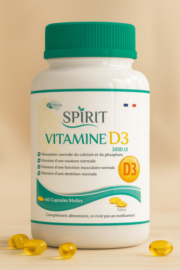 Spirit Vitamine D3 – 60 gélules | Immunité, Os & Muscles