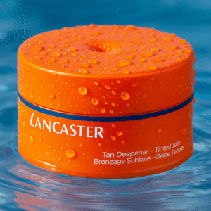 Gelée teintée autobronzante Lancaster Sun Beauty : hâle caramel instantané, texture fondante, hydrate et sublime le bronzage naturel.