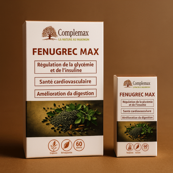 Fenugrec complément naturel Complemax : vitalité, digestion, équilibre hormonal et lactation soutenus – 60 gélules.